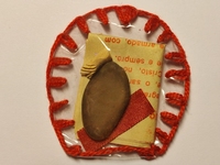 Rituele behandeling met talisman 'Patuá Olho de Lobo'.
